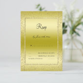 Stylish Gold Confetti 50th Wedding RSVP (Staand voorkant)