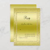 Stylish Gold Confetti 50th Wedding RSVP (Voorkant / Achterkant)
