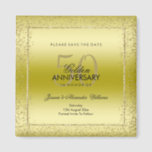 Stylish Gold Confetti 50th Wedding Save the Date Magneet<br><div class="desc">Aangepast 50th Wedding-Jubileum, behalve de datummagneten voor paren die vijftig Jubileum evenementen organiseren. Alle tekst-, lettertype- en tekstkleur zijn volledig aanpasbaar om aan uw vereisten te voldoen. Als u uw product wilt aanpassen of producten wilt aanpassen, neemt u contact met mij op via mijn winkel en ik zal u graag...</div>