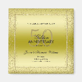 Stylish Gold Confetti 50th Wedding Save the Date Magneet (Voorkant)