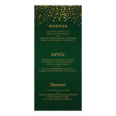 Stylish Gold Confetti Dots | Dark Green - Menu (Achterkant)