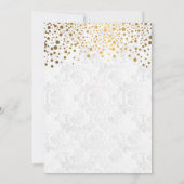 Stylish Gold Confetti Stippen Wedding Theme Kaart (Achterkant)