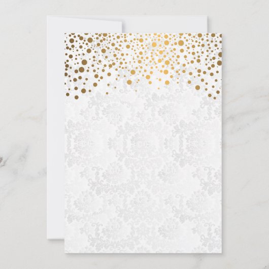 Stylish Gold Confetti Stippen Wedding Theme Kaart (Achterkant)