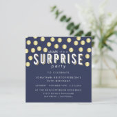 Stylish Gold Confetti Surprise Birthday Party Kaart (Staand voorkant)