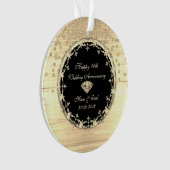 Stylish Gold Diamonds 50th Wedding Jubileum Ornament (voorkant)