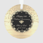 Stylish Gold Diamonds 50th Wedding Jubileum Ornament (achterkant)