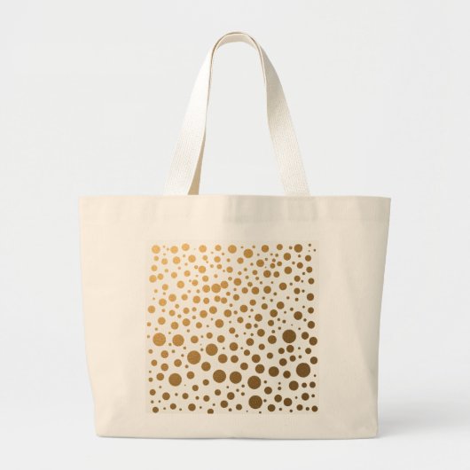 Stylish Gold Foil Confetti Stippen Grote Tote Bag (Voorkant)
