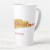 Stylish Gold Foil Merry kersttypografie Latte Mok (Rechterhoek)