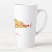 Stylish Gold Foil Merry kersttypografie Latte Mok (Rechts)