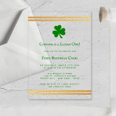 Stylish Gold Foil St. Patrick's Day 1st Birthday Acryl Uitnodigingen