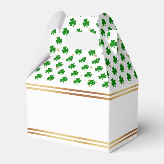Stylish Gold Foil St. Patrick's Day 1st Birthday Bedankdoosjes (Achterkant)