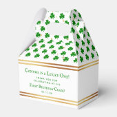 Stylish Gold Foil St. Patrick's Day 1st Birthday Bedankdoosjes (Voorkant Zijde)