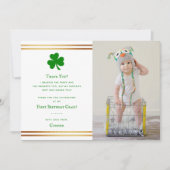 Stylish Gold Foil St. Patrick's Day 1st Birthday Bedankkaart (Voorkant)