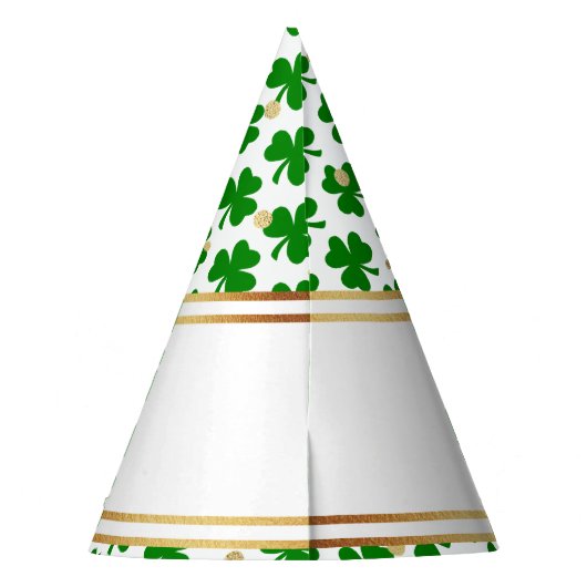 Stylish Gold Foil St. Patrick's Day 1st Birthday Feesthoedjes (Achterkant)