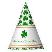 Stylish Gold Foil St. Patrick's Day 1st Birthday Feesthoedjes (Voorkant)