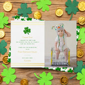 Stylish Gold Foil St. Patrick's Day 1st Birthday Folie Uitnodiging