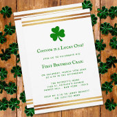 Stylish Gold Foil St. Patrick's Day 1st Birthday Kaart