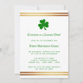 Stylish Gold Foil St. Patrick's Day 1st Birthday Kaart (Voorkant)