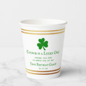 Stylish Gold Foil St. Patrick's Day 1st Birthday Papieren Bekers (Achterkant)