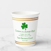 Stylish Gold Foil St. Patrick's Day 1st Birthday Papieren Bekers (Voorkant)
