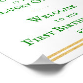 Stylish Gold Foil St. Patrick's Day 1st Birthday Poster (Hoek)