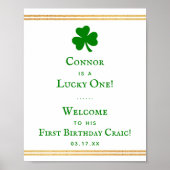 Stylish Gold Foil St. Patrick's Day 1st Birthday Poster (Voorkant)