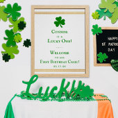 Stylish Gold Foil St. Patrick's Day 1st Birthday Poster