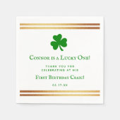 Stylish Gold Foil St. Patrick's Day 1st Birthday Servet (Voorkant)