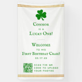 Stylish Gold Foil St. Patrick's Day 1st Birthday Spandoek (Verticaal)