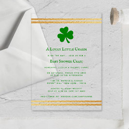 Stylish Gold Foil St. Patrick's Day Baby shower Acryl Uitnodigingen