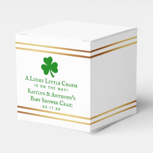Stylish Gold Foil St. Patrick's Day Baby shower Bedankdoosjes (Voorkant Zijde)