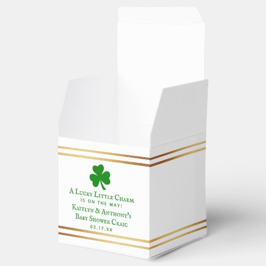 Stylish Gold Foil St. Patrick's Day Baby shower Bedankdoosjes (Geopend)