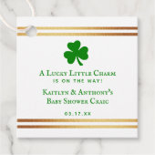 Stylish Gold Foil St. Patrick's Day Baby shower Bedankjes Labels (Voorkant)