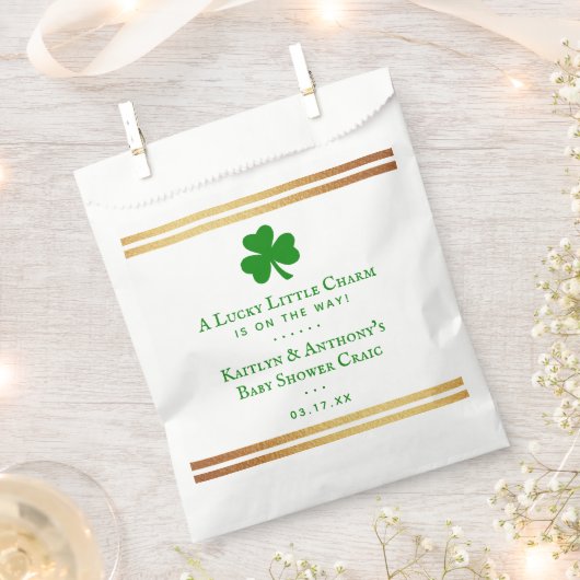 Stylish Gold Foil St. Patrick's Day Baby shower Bedankzakje (Geknipt)