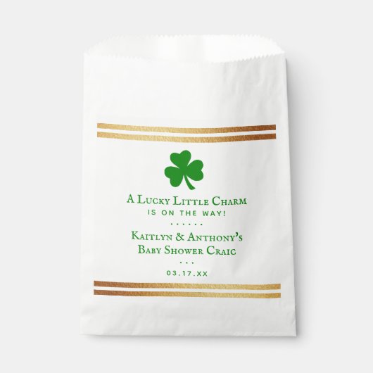 Stylish Gold Foil St. Patrick's Day Baby shower Bedankzakje (Voorkant)