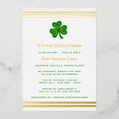 Stylish Gold Foil St. Patrick's Day Baby shower Folie Uitnodiging (Voorkant)
