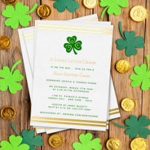 Stylish Gold Foil St. Patrick's Day Baby shower