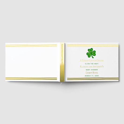 Stylish Gold Foil St. Patrick's Day Baby shower Gastenboek (Volledig)