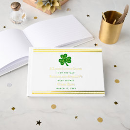 Stylish Gold Foil St. Patrick's Day Baby shower Gastenboek