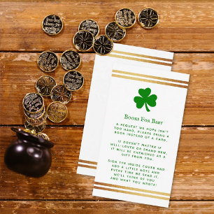 Stylish Gold Foil St. Patrick's Day Baby shower Informatiekaartje