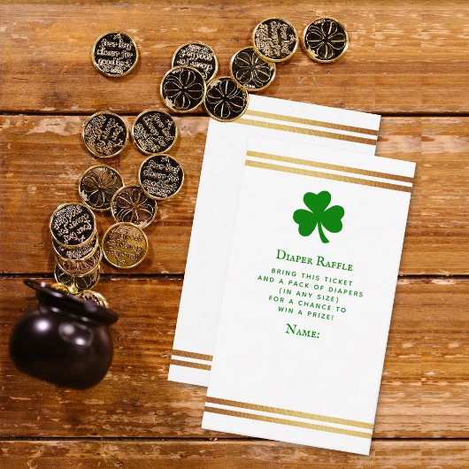 Stylish Gold Foil St. Patrick's Day Baby shower Informatiekaartje