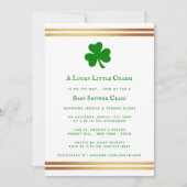 Stylish Gold Foil St. Patrick's Day Baby shower Kaart (Voorkant)