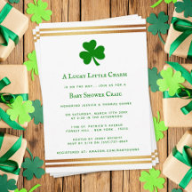 Stylish Gold Foil St. Patrick's Day Baby shower