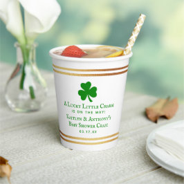 Stylish Gold Foil St. Patrick's Day Baby shower Papieren Bekers