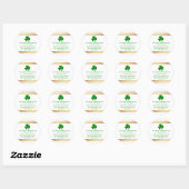 Stylish Gold Foil St. Patrick's Day Baby shower Ronde Sticker (Vel)
