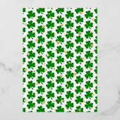 Stylish Gold Foil St. Patrick's Day Party Real Folie Uitnodiging (Achterkant)