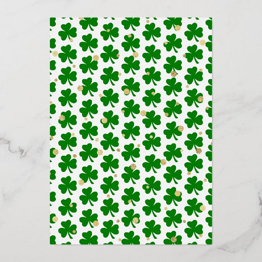 Stylish Gold Foil St. Patrick's Day Party Real Folie Uitnodiging (Achterkant)