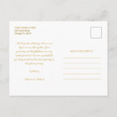 Stylish Gold Foil Wedding Bedankt Foto Briefkaart (Achterkant)