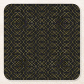 Stylish Gold Geometric Box Design Black Kartonnen Onderzetters (Voorkant)
