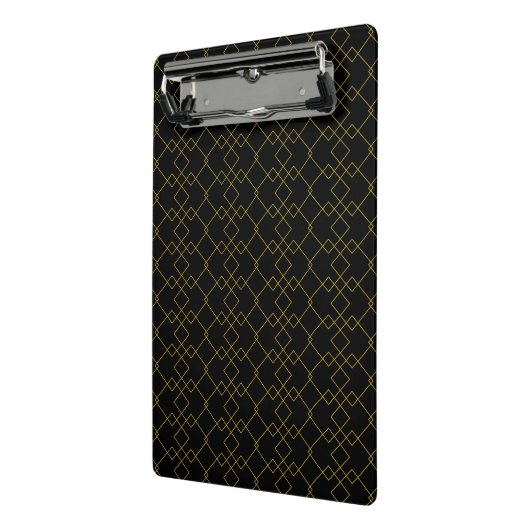 Stylish Gold Geometric Box Design Black Mini Klembord (Angled2)
